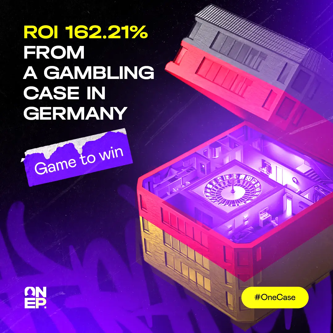 ROI 162.21% from a gambling case in Germany. Game to win. image
